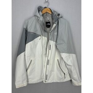 The North Face Full Zip Jacket Womens Gray White Logo Long Sleeve XL TriClimate